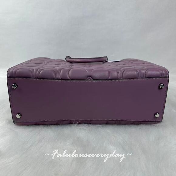 Coach Maggie Tote Bag Shoulder Bag In Signature Leather/Silver/Jasmine CY672 NWT - Picture 7 of 9